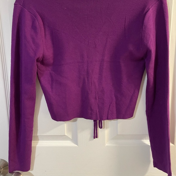 Lizette Collection Purple Lace Up Crop - XL - Picture 3 of 4